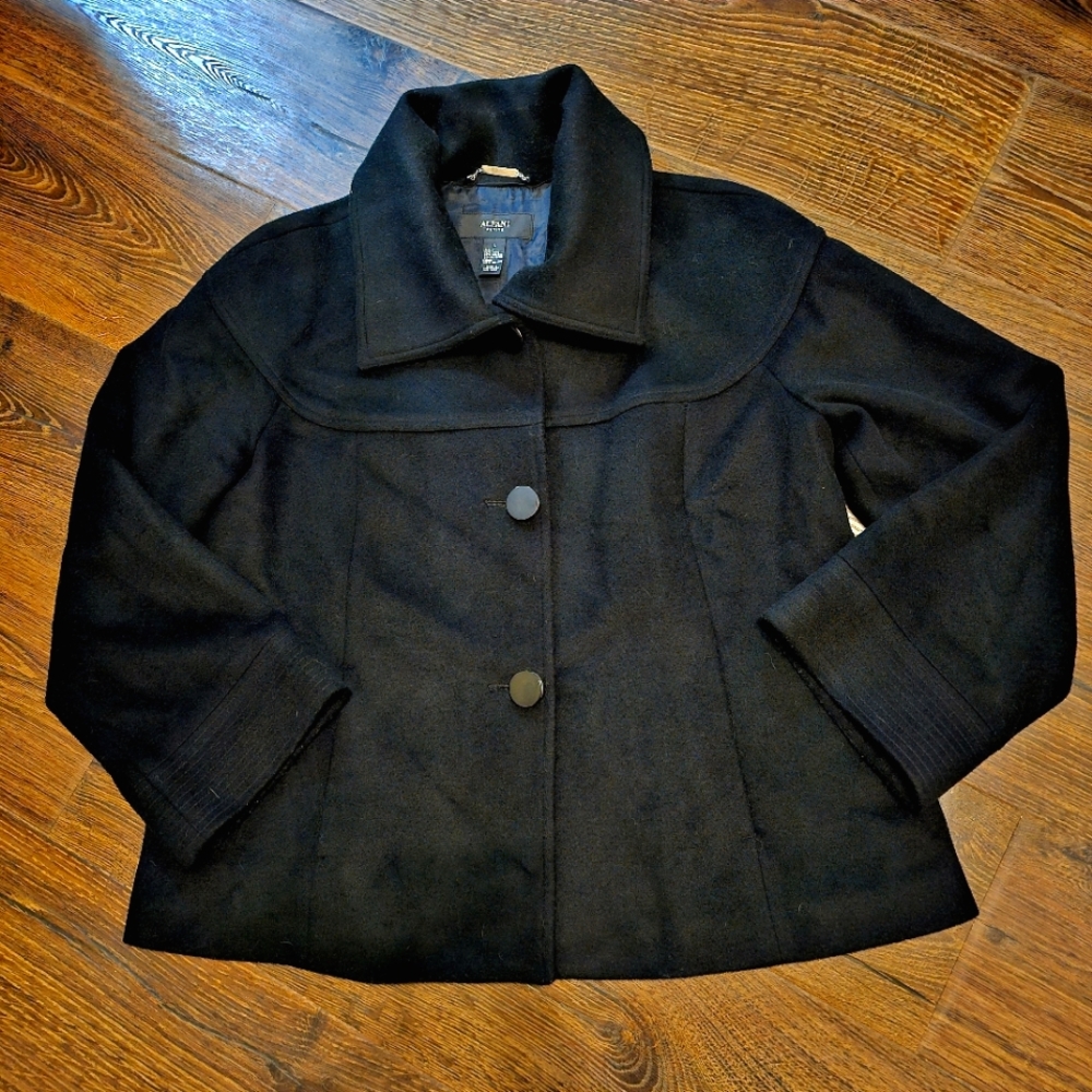 Alfani Women's Black Pea Coat